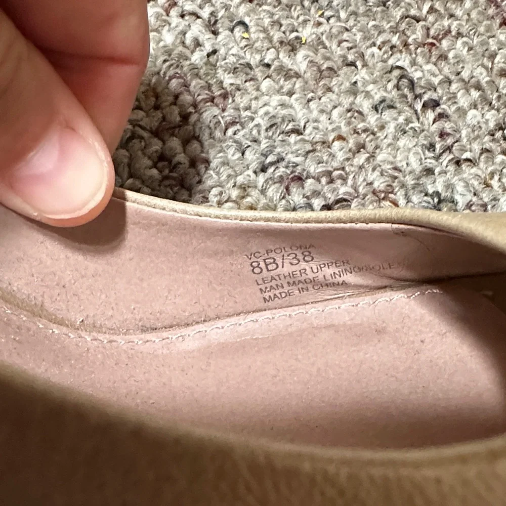 Vince Camuto Tan Peep-Toe Block Heels - Picture 8 of 8